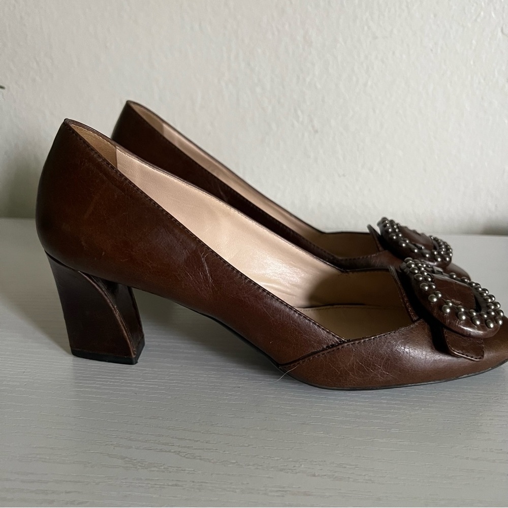 Prada | Calfskin Leather Buckle Pumps - Picture 3 of 9